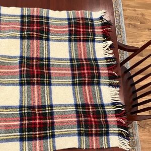 Vintage Curvon Jumbo Pure Wool Lap Car Stroller Pram Plaid Blanket